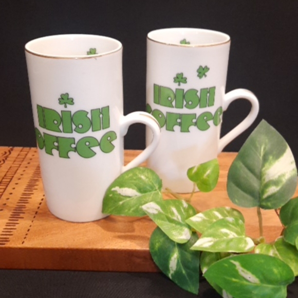 Vintage Irish Coffee Mugs Cups with Recipe ~ Set Of 2 - Picture 1 of 6